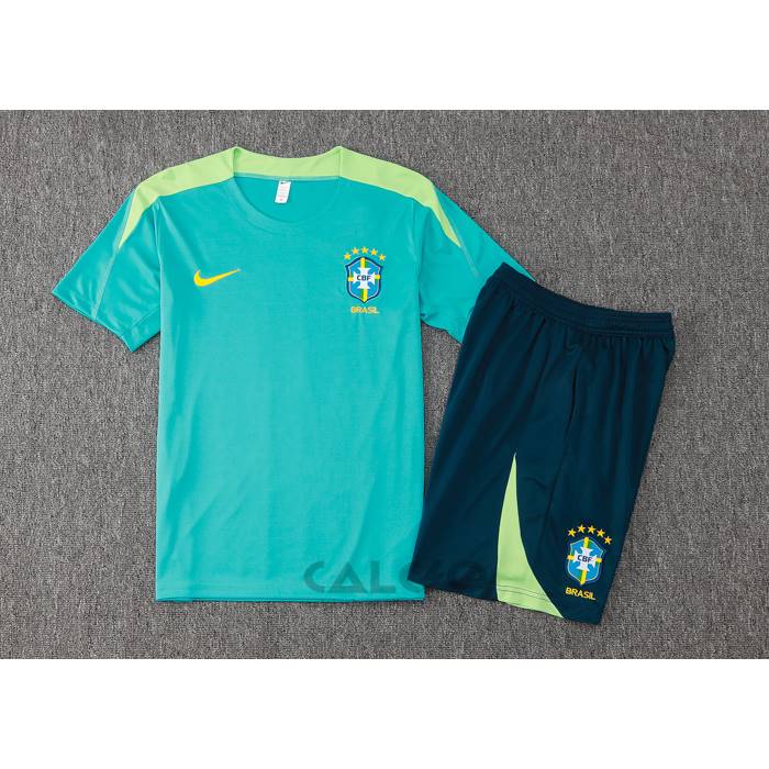 Tuta da Track Brasile Manica Corta 2024-2025 Verde - Pantaloncini